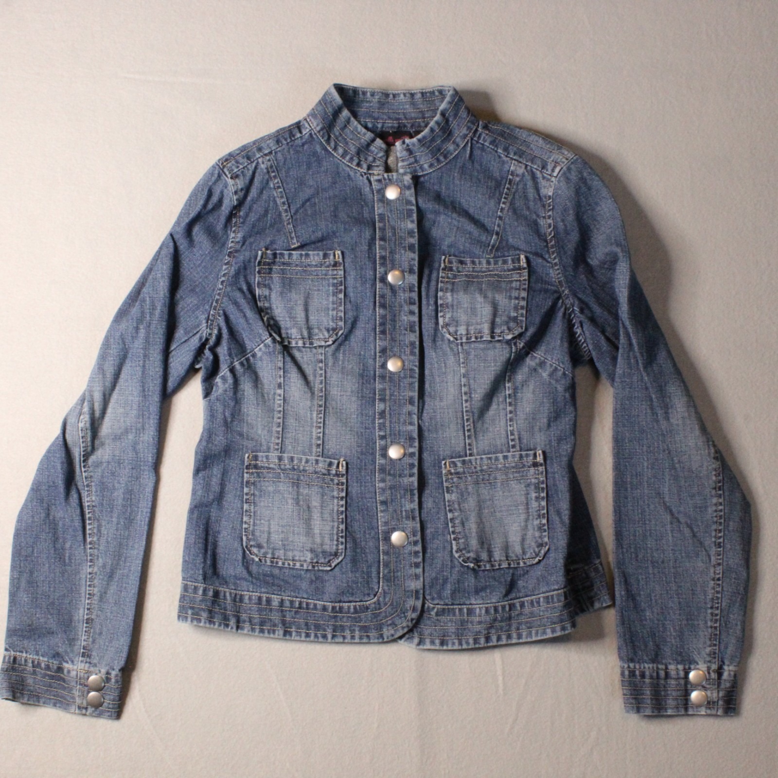 Willi Smith Womens Denim Jacket Blue Jean Stretch Size 8